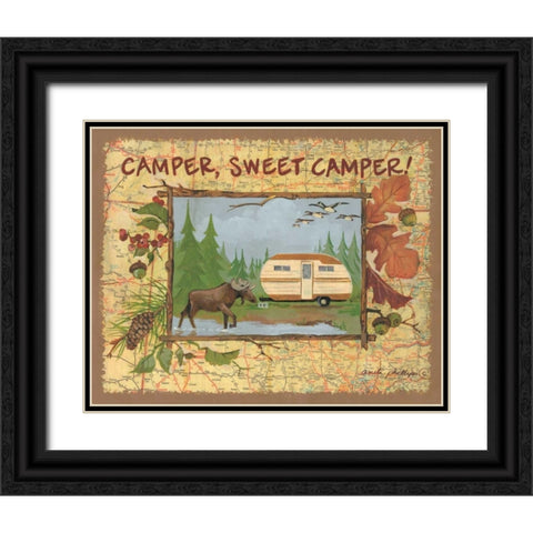 Camper Sweet Camper Black Ornate Wood Framed Art Print with Double Matting by Phillips, Anita