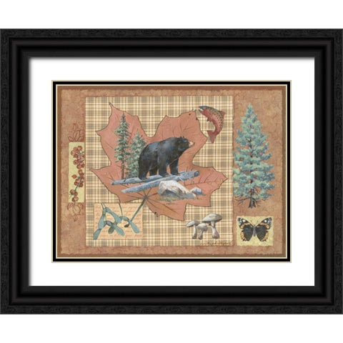 Bear Leaf Black Ornate Wood Framed Art Print with Double Matting by Phillips, Anita