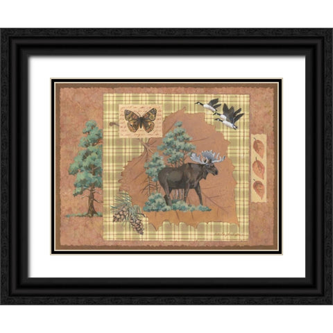 Moose Leaf Black Ornate Wood Framed Art Print with Double Matting by Phillips, Anita