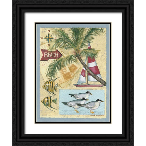 Beach Black Ornate Wood Framed Art Print with Double Matting by Phillips, Anita