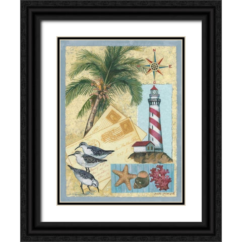 Lighthouse Letters Black Ornate Wood Framed Art Print with Double Matting by Phillips, Anita
