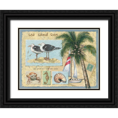 Sea-Sand-Sun Black Ornate Wood Framed Art Print with Double Matting by Phillips, Anita