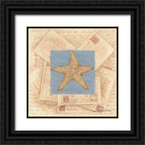 Starfish Postcard Black Ornate Wood Framed Art Print with Double Matting by Phillips, Anita