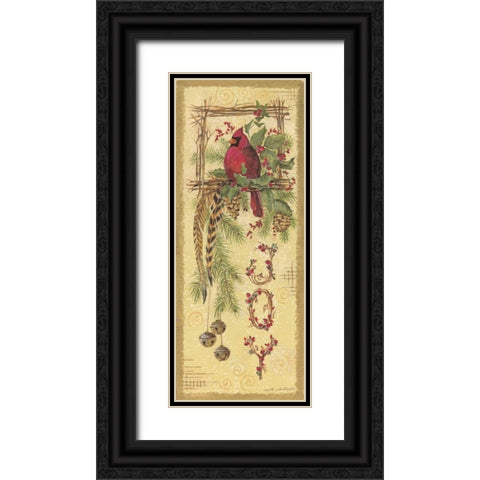 Joy Black Ornate Wood Framed Art Print with Double Matting by Phillips, Anita