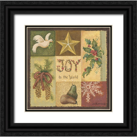 Joy to the World Black Ornate Wood Framed Art Print with Double Matting by Phillips, Anita