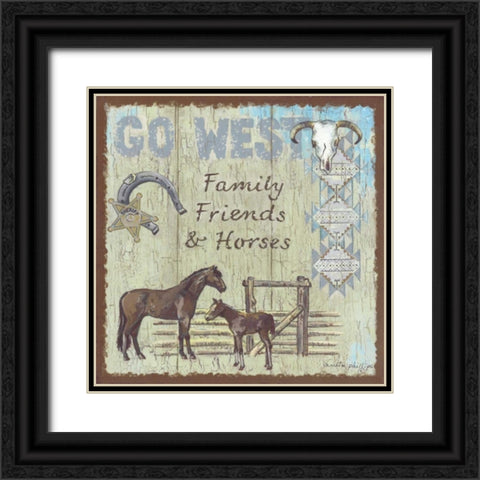 Go West Black Ornate Wood Framed Art Print with Double Matting by Phillips, Anita