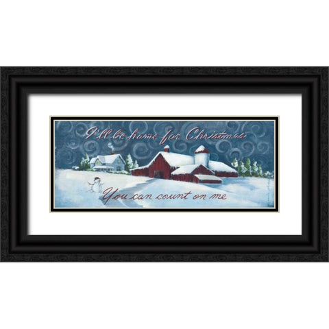 Home for Christmas Black Ornate Wood Framed Art Print with Double Matting by Phillips, Anita