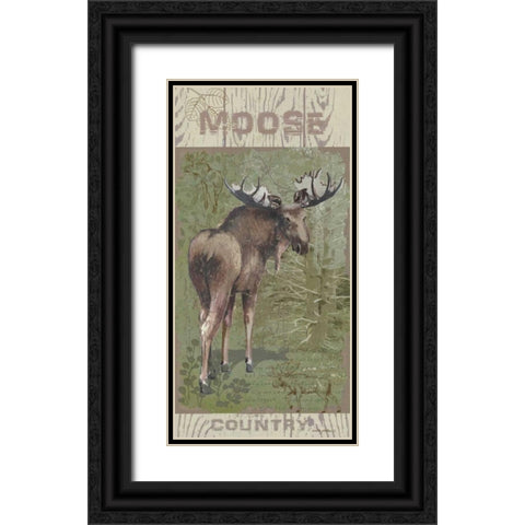 Moose Country Black Ornate Wood Framed Art Print with Double Matting by Phillips, Anita
