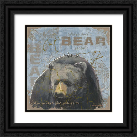Where Does a Bear Sleep Black Ornate Wood Framed Art Print with Double Matting by Phillips, Anita