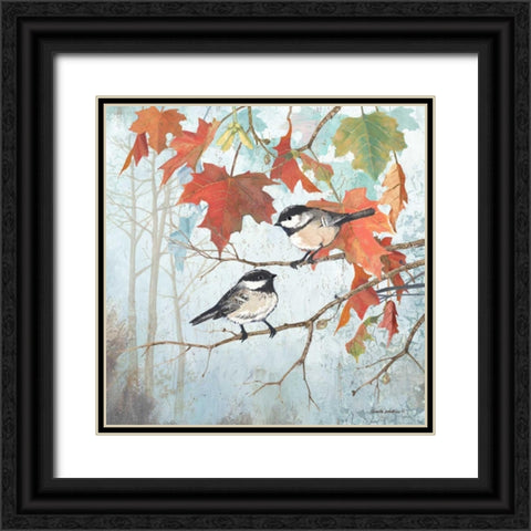 Chickadees II Black Ornate Wood Framed Art Print with Double Matting by Phillips, Anita