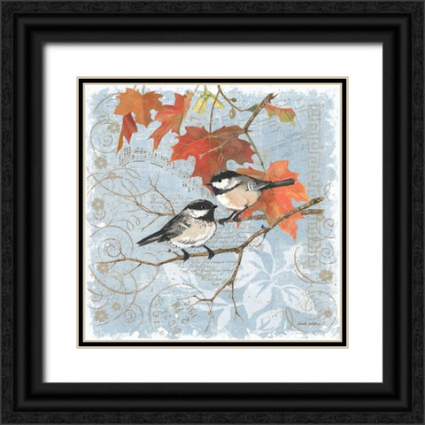 Chickadees III Black Ornate Wood Framed Art Print with Double Matting by Phillips, Anita