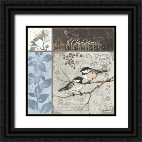 Chickadee Sampler II Black Ornate Wood Framed Art Print with Double Matting by Phillips, Anita