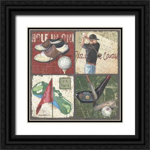 Par for the Course Black Ornate Wood Framed Art Print with Double Matting by Phillips, Anita