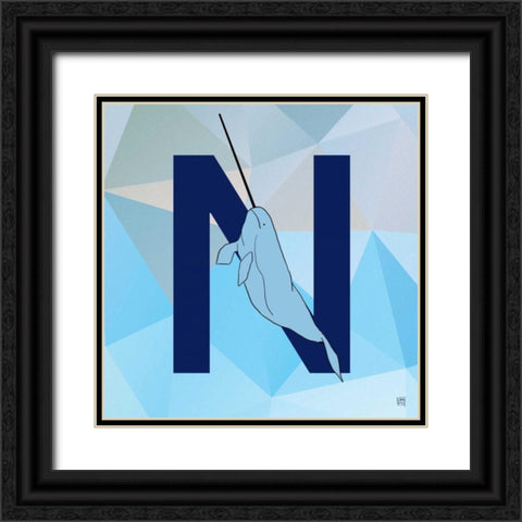 N Black Ornate Wood Framed Art Print with Double Matting by Perrenoud, Aubree