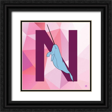 N Black Ornate Wood Framed Art Print with Double Matting by Perrenoud, Aubree