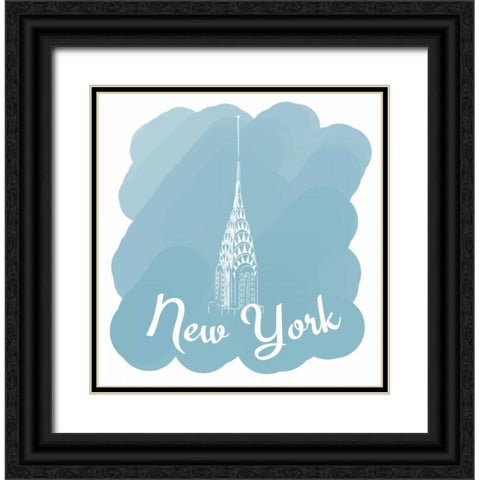 New York Black Ornate Wood Framed Art Print with Double Matting by Perrenoud, Aubree