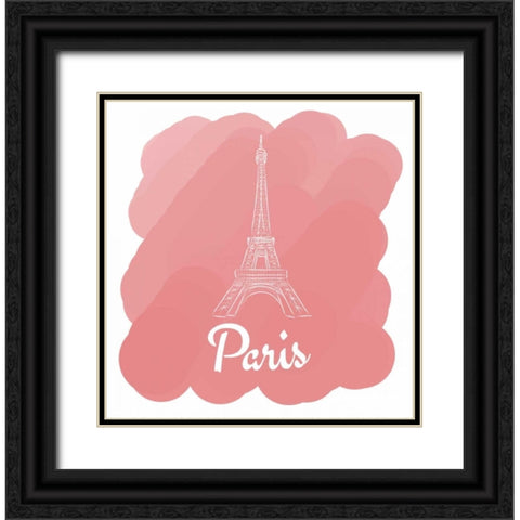 Paris Black Ornate Wood Framed Art Print with Double Matting by Perrenoud, Aubree