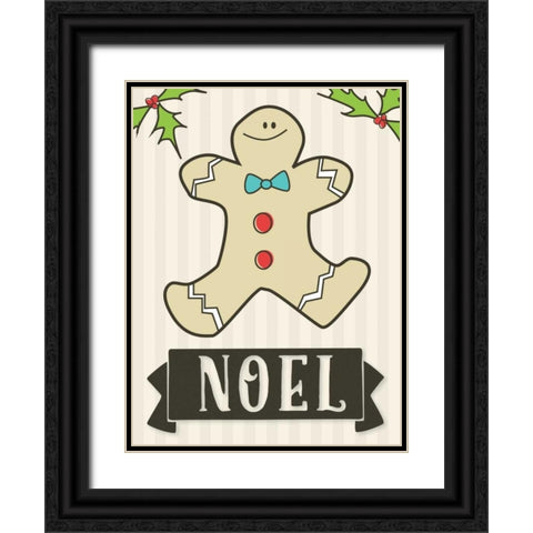 Gingerbread Man Black Ornate Wood Framed Art Print with Double Matting by Perrenoud, Aubree