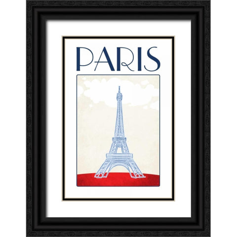 Paris Black Ornate Wood Framed Art Print with Double Matting by Perrenoud, Aubree