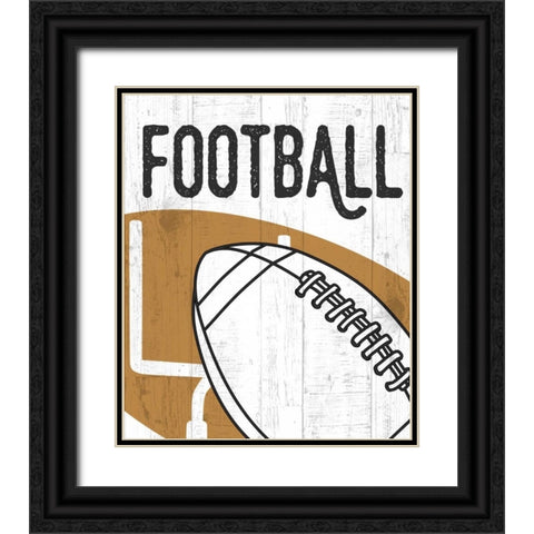 Football Black Ornate Wood Framed Art Print with Double Matting by Perrenoud, Aubree