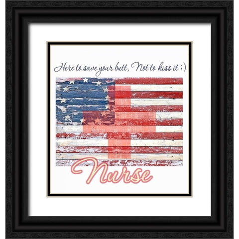 All American Nurse Black Ornate Wood Framed Art Print with Double Matting by Baldwin, Jim