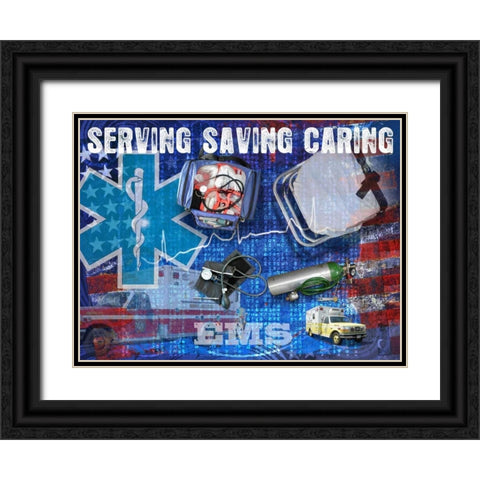 Serving Saving Caring Black Ornate Wood Framed Art Print with Double Matting by Baldwin, Jim