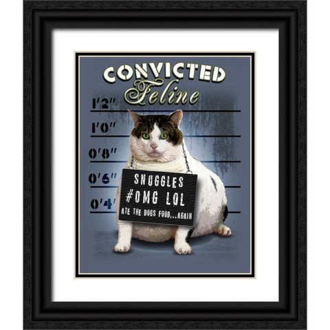 Convicted Feline Black Ornate Wood Framed Art Print with Double Matting by Baldwin, Jim