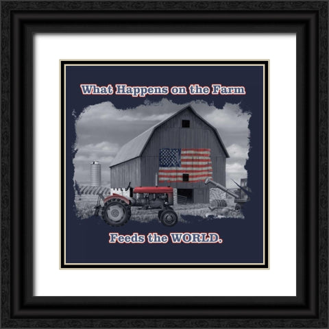 Feed the World Black Ornate Wood Framed Art Print with Double Matting by Baldwin, Jim