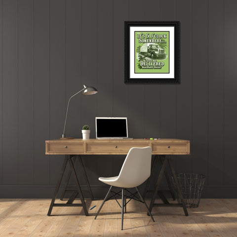 Its 5 O-clock Somewhere Black Ornate Wood Framed Art Print with Double Matting by Baldwin, Jim