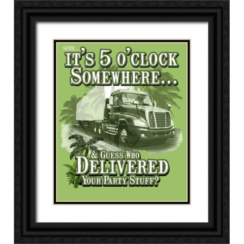 Its 5 O-clock Somewhere Black Ornate Wood Framed Art Print with Double Matting by Baldwin, Jim