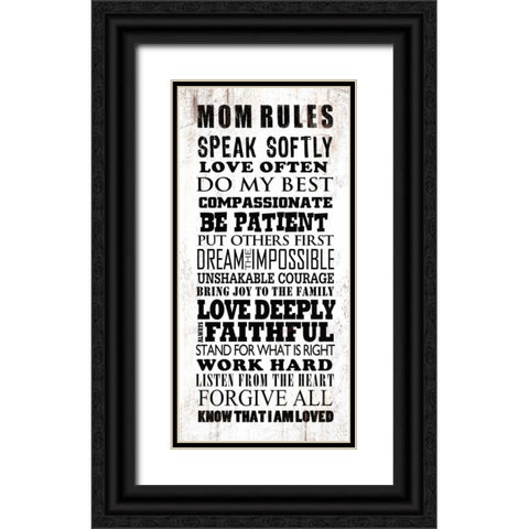 Mom Rules Black Ornate Wood Framed Art Print with Double Matting by Baldwin, Jim
