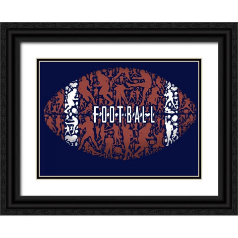 Football Black Ornate Wood Framed Art Print with Double Matting by Baldwin, Jim