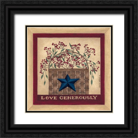 Love Generously Black Ornate Wood Framed Art Print with Double Matting by Shamp, Cindy