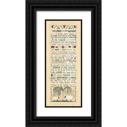 The Lord is My Shepherd Black Ornate Wood Framed Art Print with Double Matting by Shamp, Cindy