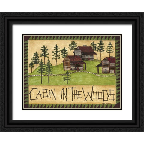 Cabin in the Woods Black Ornate Wood Framed Art Print with Double Matting by Shamp, Cindy