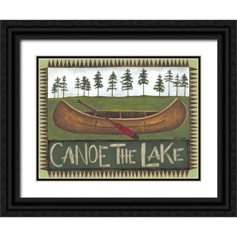 Canoe on the Lake Black Ornate Wood Framed Art Print with Double Matting by Shamp, Cindy