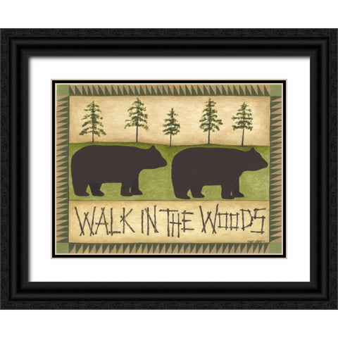 Walk in the Woods Black Ornate Wood Framed Art Print with Double Matting by Shamp, Cindy
