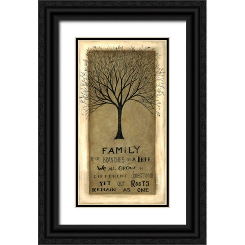 Family Tree Black Ornate Wood Framed Art Print with Double Matting by Shamp, Cindy