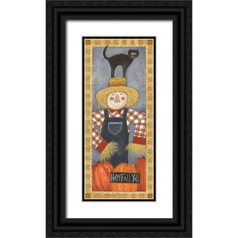 Happy Fall Yall Black Ornate Wood Framed Art Print with Double Matting by Shamp, Cindy