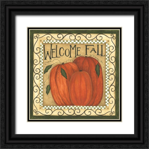 Welcome Fall Black Ornate Wood Framed Art Print with Double Matting by Shamp, Cindy