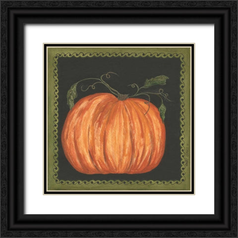 Pumpkin Black Ornate Wood Framed Art Print with Double Matting by Shamp, Cindy