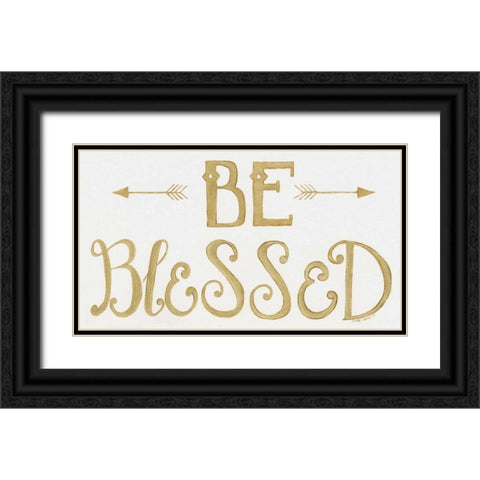Be Blessed Black Ornate Wood Framed Art Print with Double Matting by Shamp, Cindy
