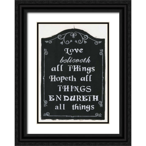 Love Believeth Black Ornate Wood Framed Art Print with Double Matting by Shamp, Cindy