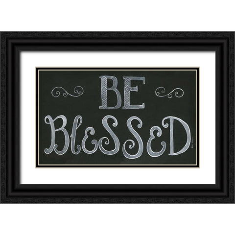 Be Blessed Black Ornate Wood Framed Art Print with Double Matting by Shamp, Cindy
