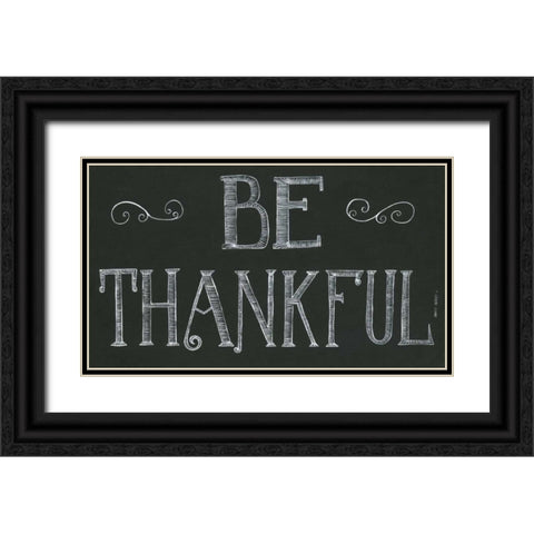 Be Thankful Black Ornate Wood Framed Art Print with Double Matting by Shamp, Cindy