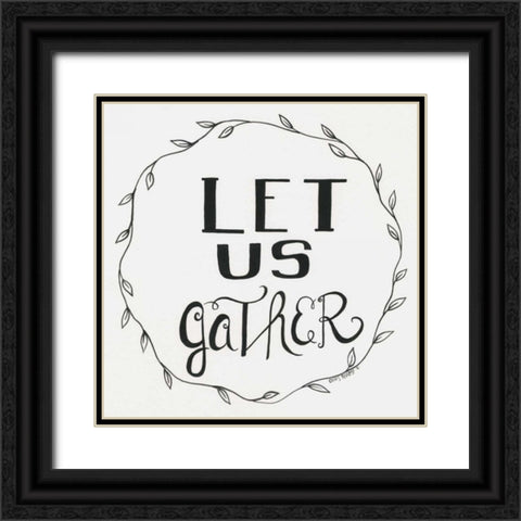 Let Us Gather Wreath Black Ornate Wood Framed Art Print with Double Matting by Shamp, Cindy