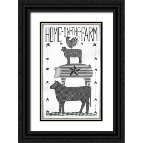 Home on the Farm Black Ornate Wood Framed Art Print with Double Matting by Shamp, Cindy