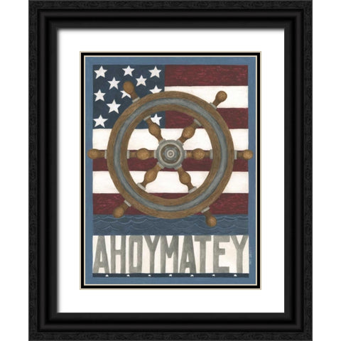 Ahoy Matey Black Ornate Wood Framed Art Print with Double Matting by Shamp, Cindy