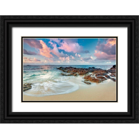 Peace Black Ornate Wood Framed Art Print with Double Matting by Frates, Dennis