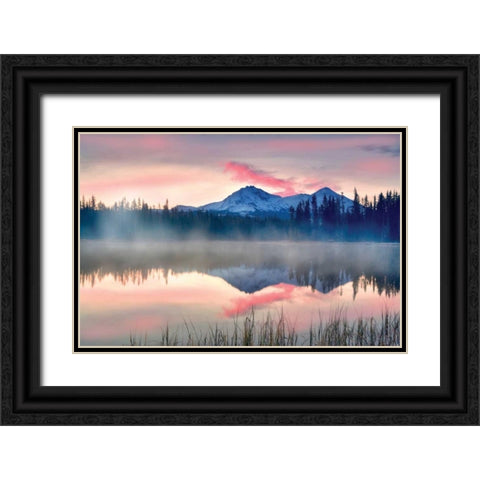 Mountain Fog Black Ornate Wood Framed Art Print with Double Matting by Frates, Dennis